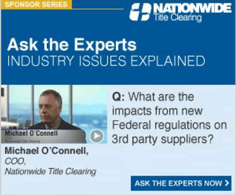 Nationwide Title Clearing COO, Michael O'Connell in the National Mortgage News Ask the Experts Program